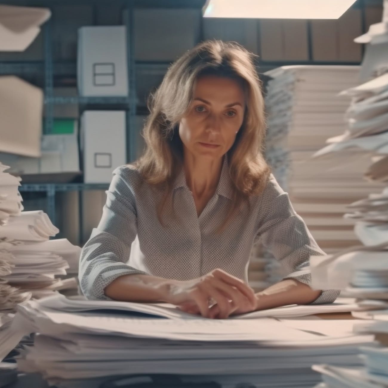 woman preparing divorce documents by herself